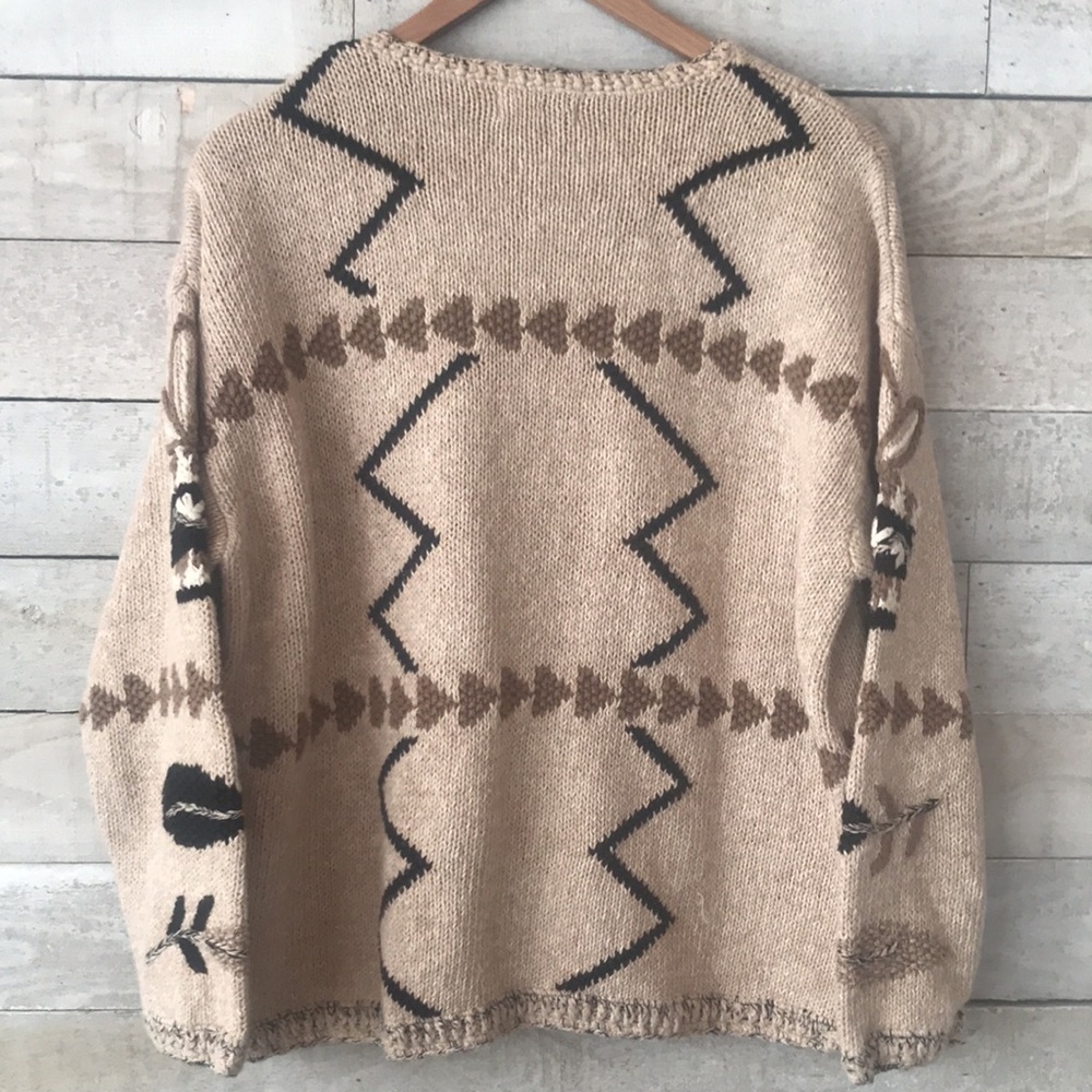 Siegrid Olsen Cozy Beige Patterned Sweater - Picture 2 of 10